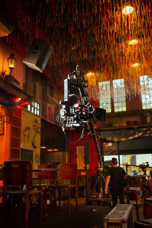 Grue de cinéma sur un plateau de tournage