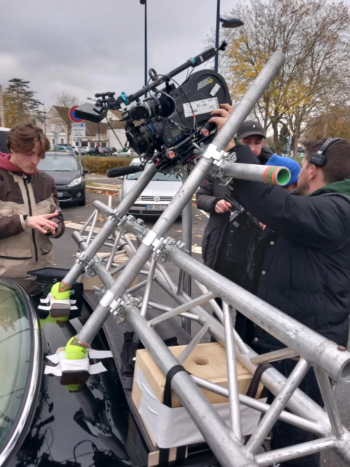 Mitten in der Außenaktion — Dolly und Schienen